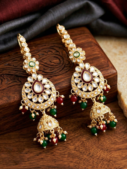 Bridal Kundan Multicolor Choker Jewellery Set with Hathphool & Nath (2541-IZK-554-MG)