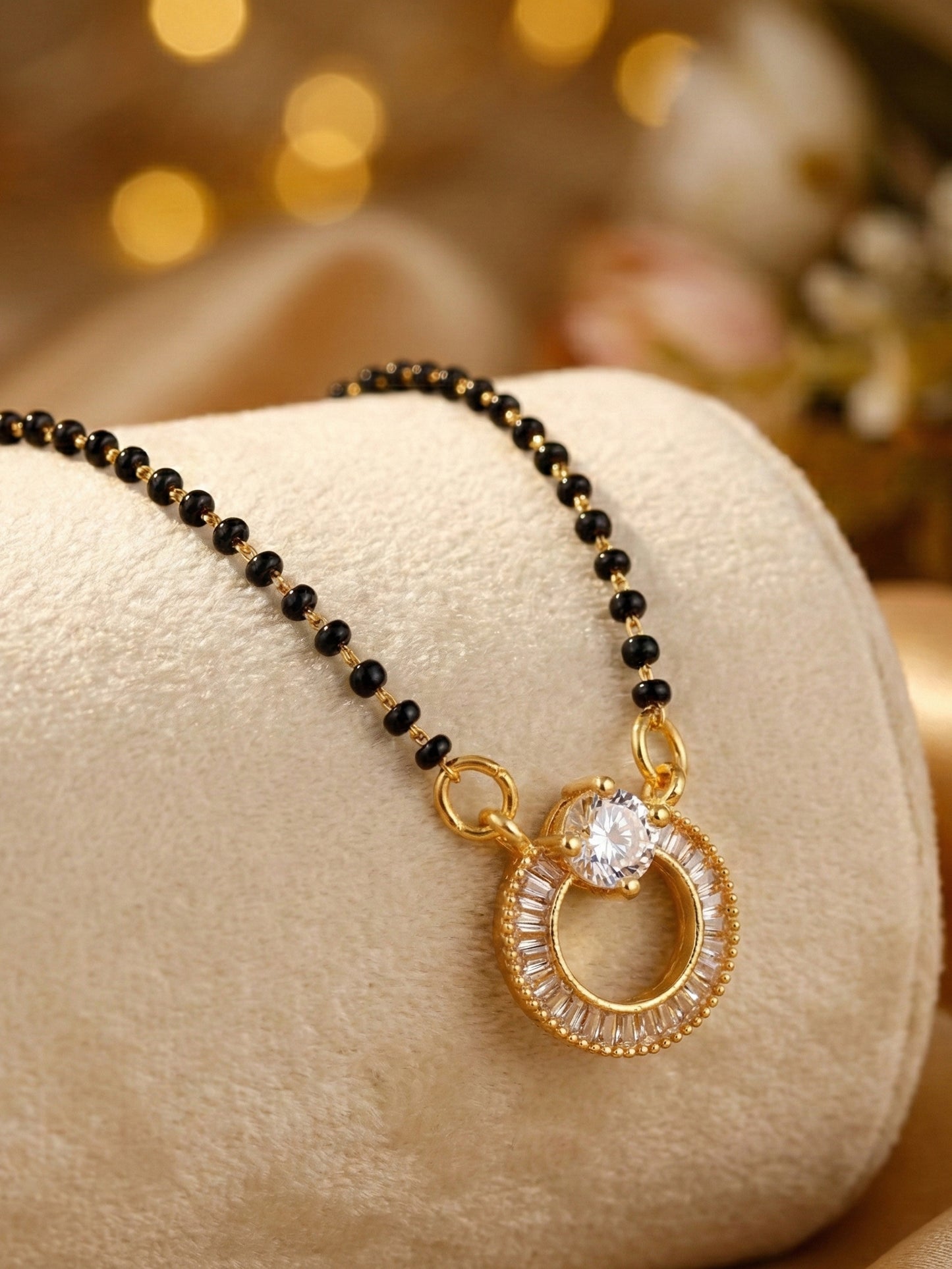 Lucky Jewellery AD Circle Mangalsutra for Women (318-S8MS-2194)