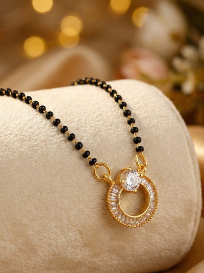 Lucky Jewellery AD Circle Mangalsutra for Women (318-S8MS-2194)