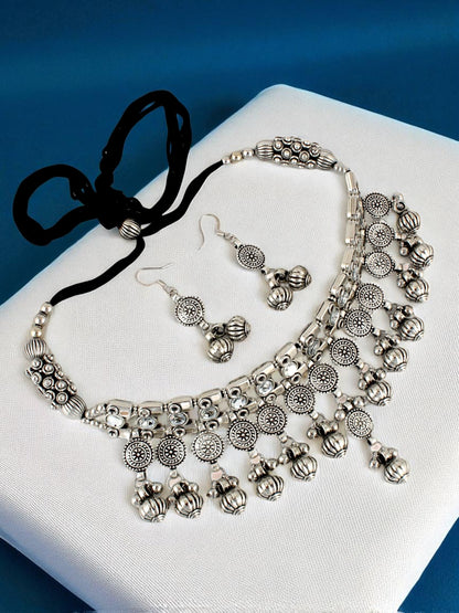 Navratri, Dandiya & Garba Festival Jewellery Choker Necklace with Earrings