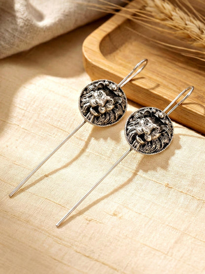 Vintage Lion Face Oxidised Silver Teeli Earcuff Earring For Girls & Women (139-KEO-7659)