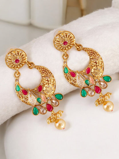 Gold-Plated Meenakari Choker Necklace Set Traditional Jewelry for Women & Girls (644-G2SR-001-MT)