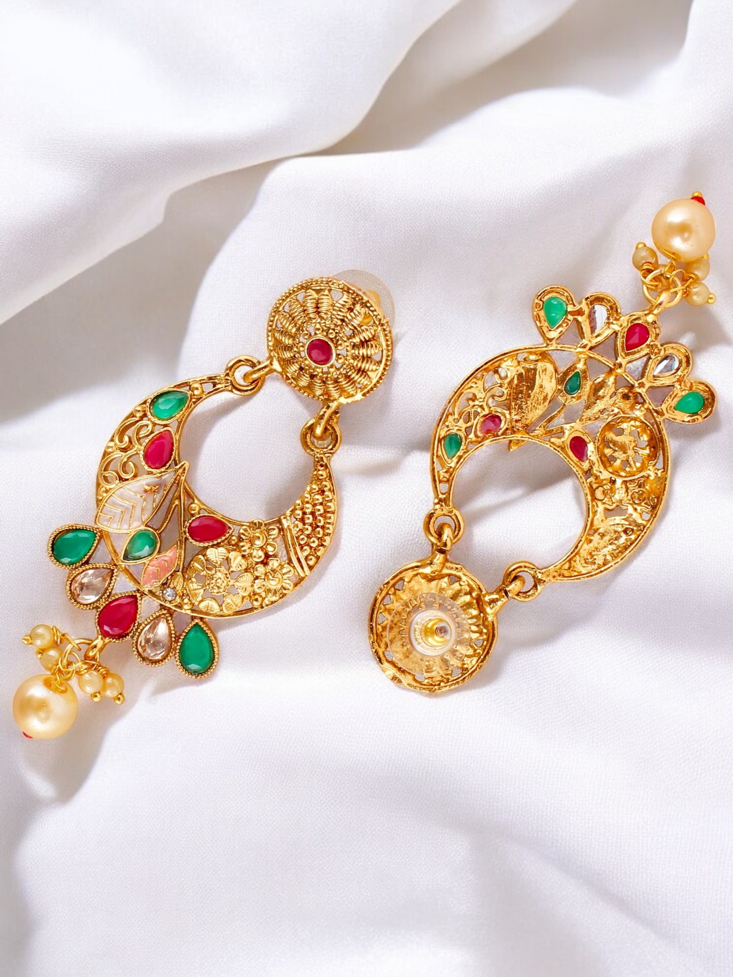 Gold-Plated Meenakari Choker Necklace Set Traditional Jewelry for Women & Girls (644-G2SR-001-MT)