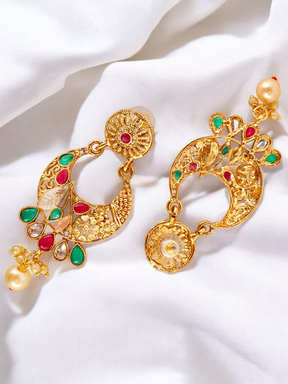 Gold-Plated Meenakari Choker Necklace Set Traditional Jewelry for Women & Girls (644-G2SR-001-MT)