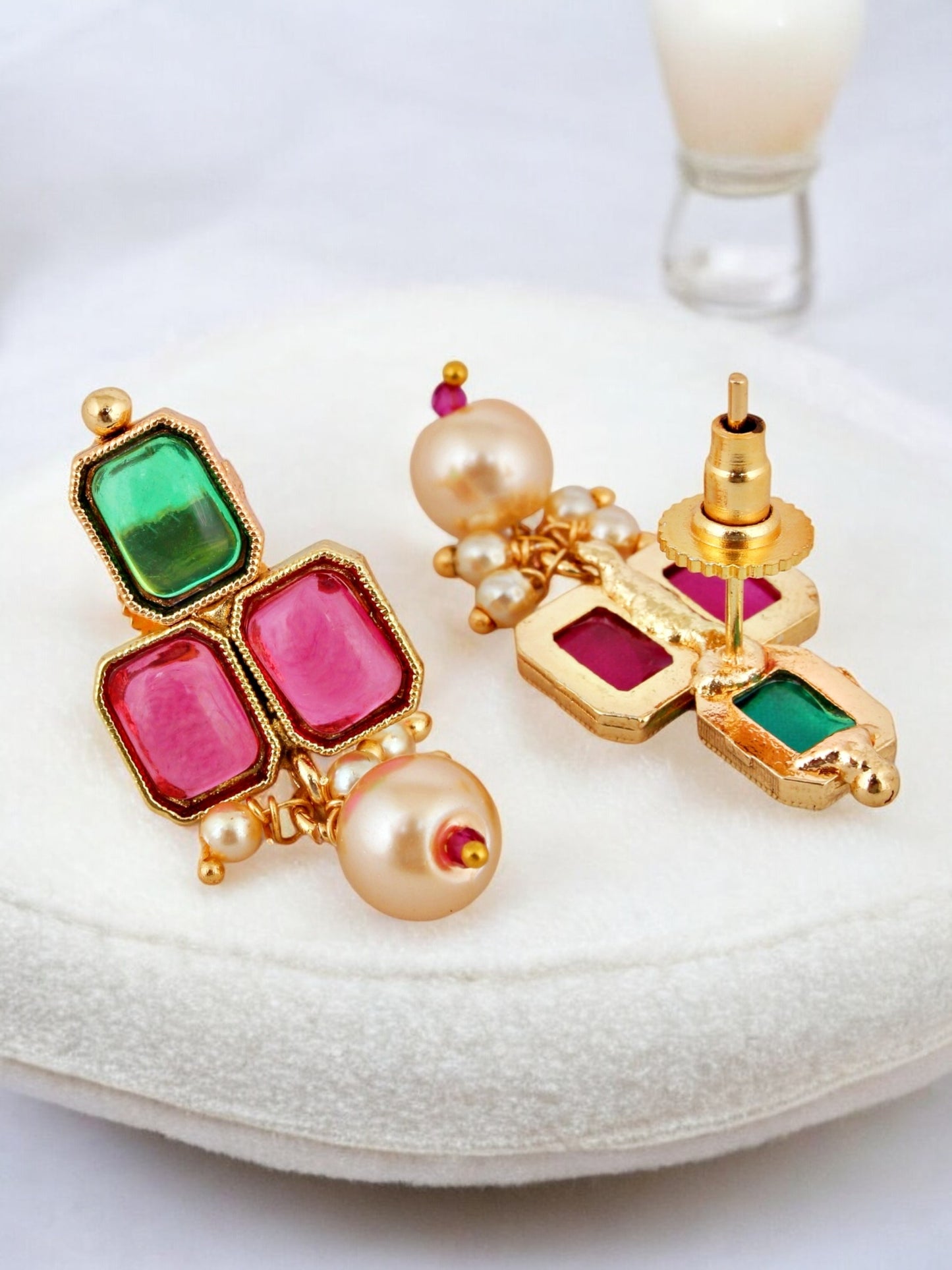 Gold Plated Choker Necklace Set with Earrings for Women & Girls