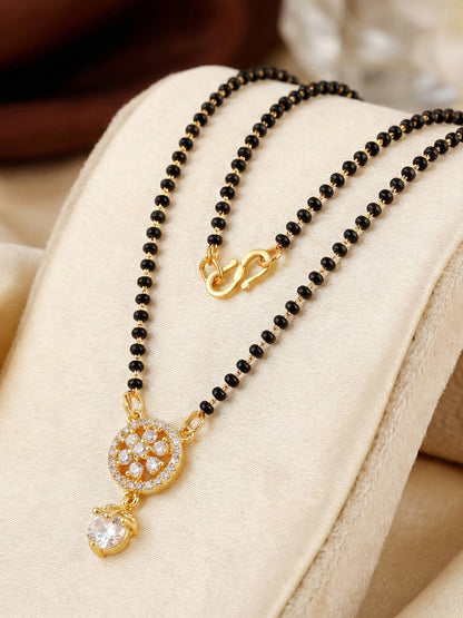 Lucky Jewellery AD Floral Drop Mangalsutra for Women (285-S8MS-2190)