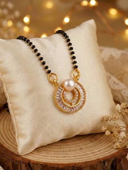 Lucky Jewellery Pearl AD Mangalsutra for Women (315-S8MS-2193)