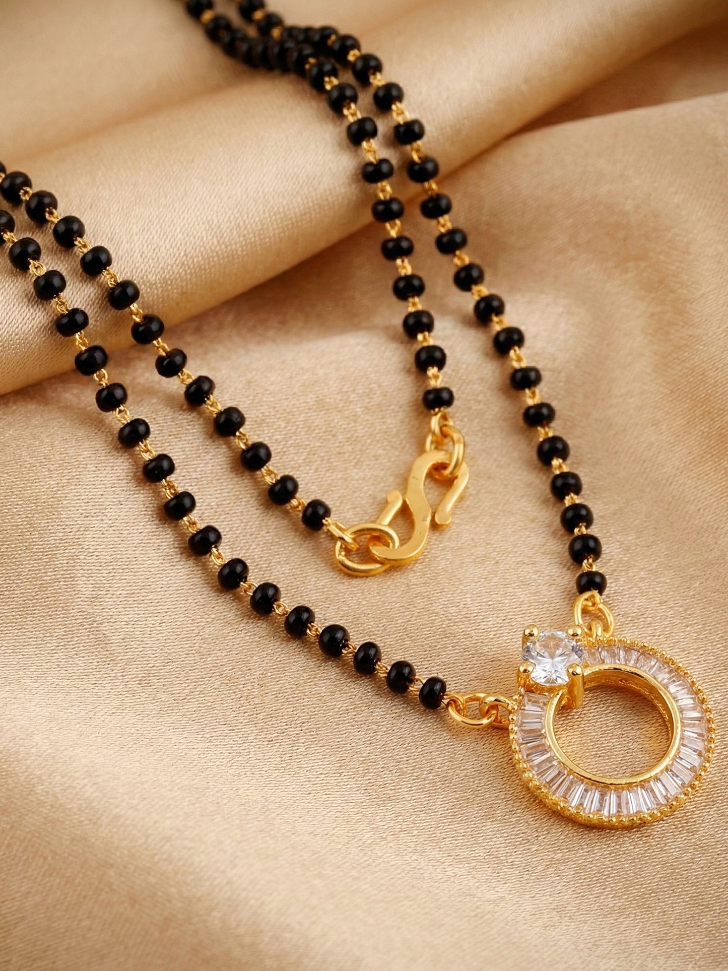 Lucky Jewellery AD Circle Mangalsutra for Women (318-S8MS-2194)