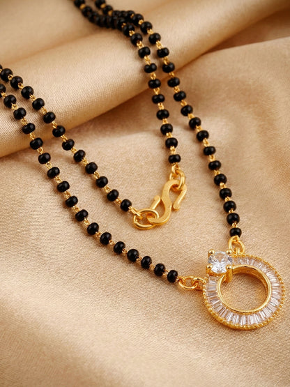 Lucky Jewellery AD Circle Mangalsutra for Women (318-S8MS-2194)