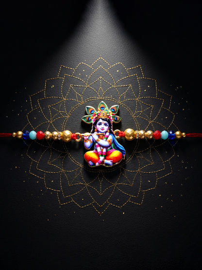 Spiritual Little Krishna Beaded Rakhi Set For Raksha Bandhan (84-S5R1-JCP0323)