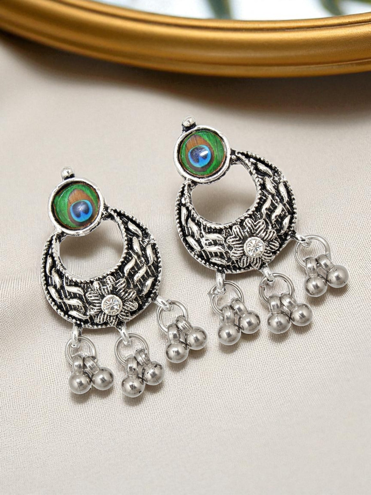 Oxidised Silver Plating Navratri Festival Jewellery Choker Necklace Set