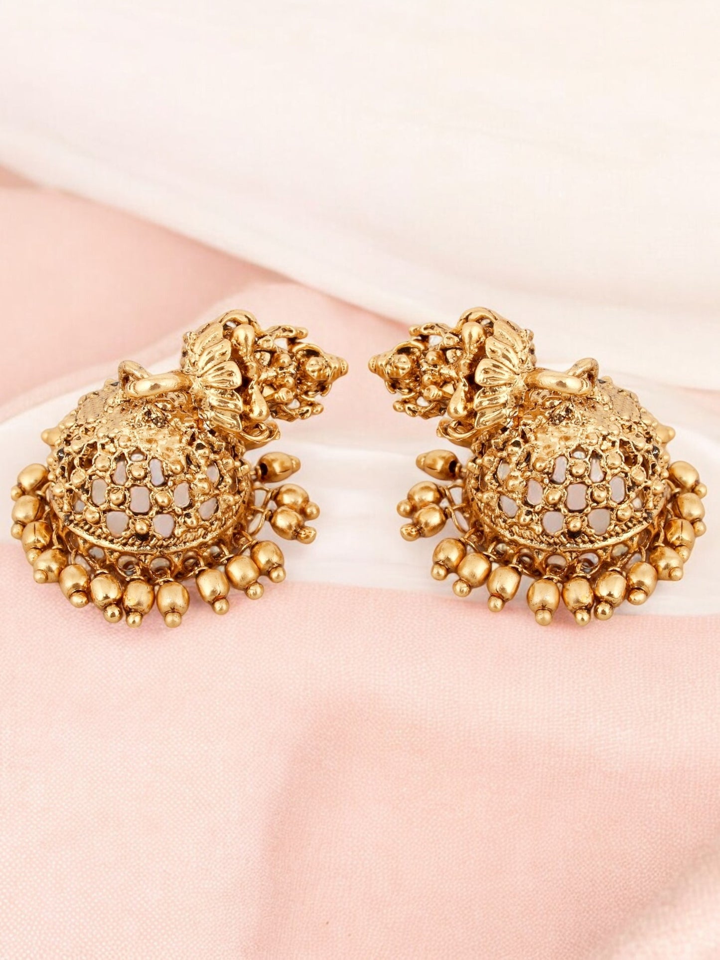 Traditional Temple Jewellery Goddess Lakshmi Design Necklace with Earrings