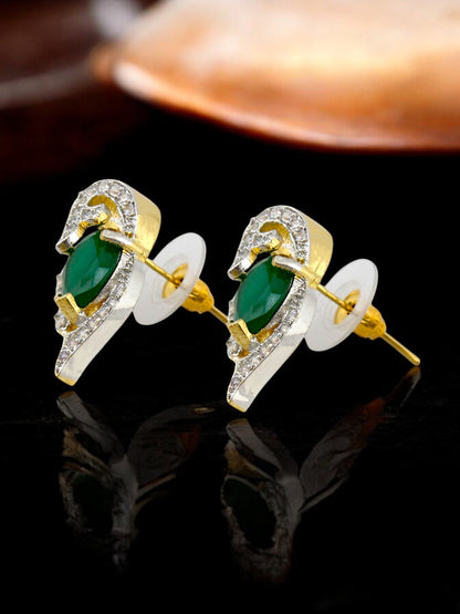 Trendy AD Stone Pendant Set Locket with Chain Combo Jewellery Valentine Gift for Wife (735-A5SA-1995-G)