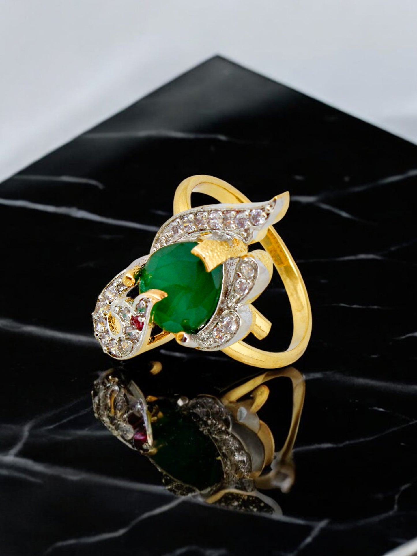 Trendy AD Stone Pendant Set Locket with Chain Combo Jewellery Valentine Gift for Wife (735-A5SA-1995-G)