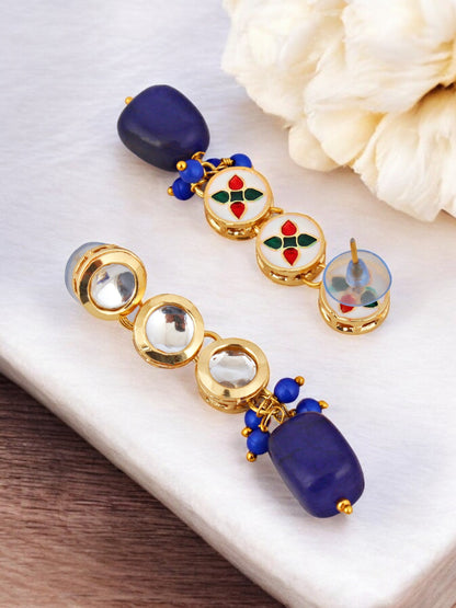 18K Gold-Plated Kundan Choker Necklace Set for Women & Girls (744-J5SK-1683-B)
