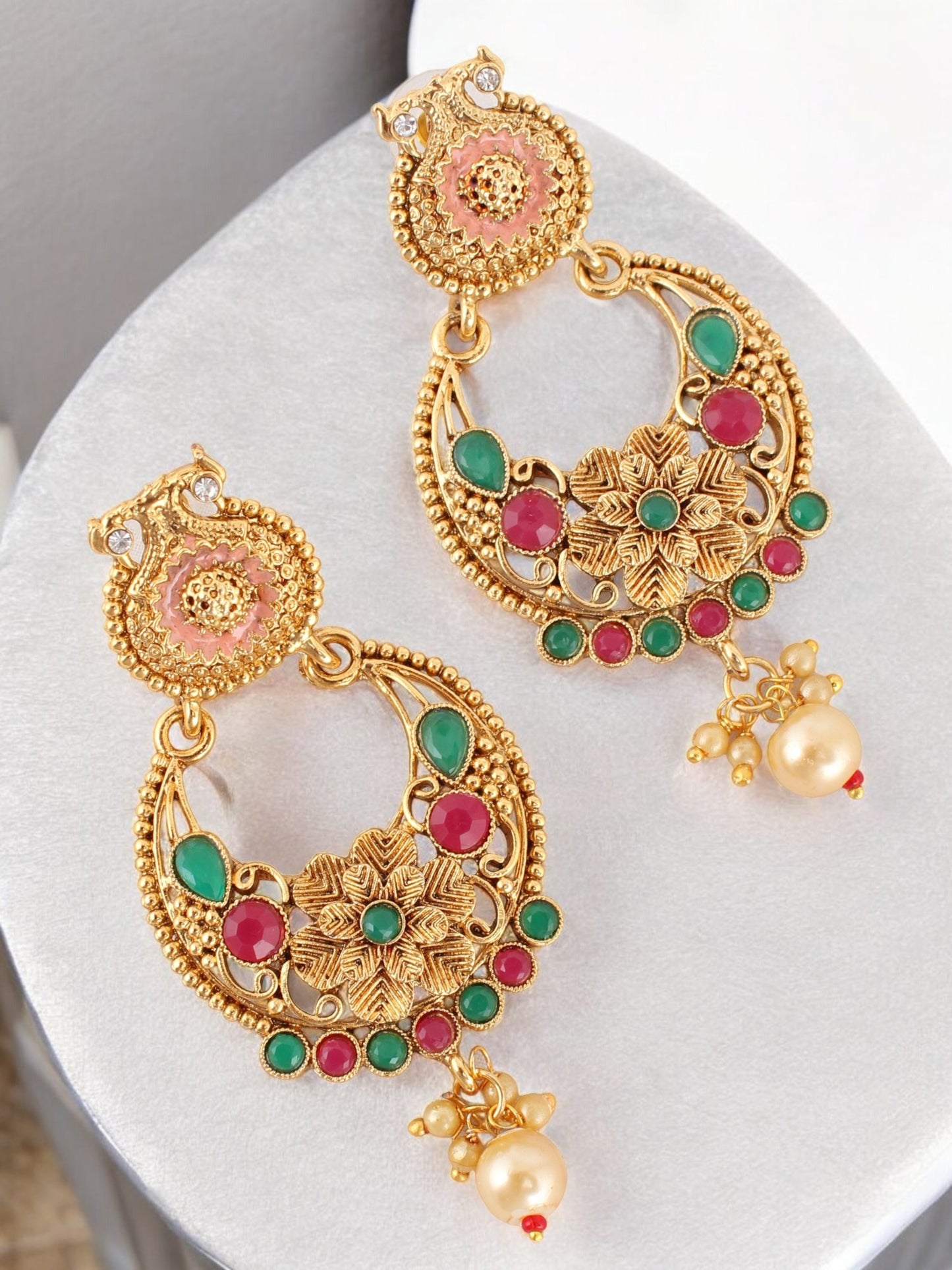 Gold-Plated Meenakari Choker Necklace Set Traditional Jewelry for Women & Girls (759-G2SR-003-MT)