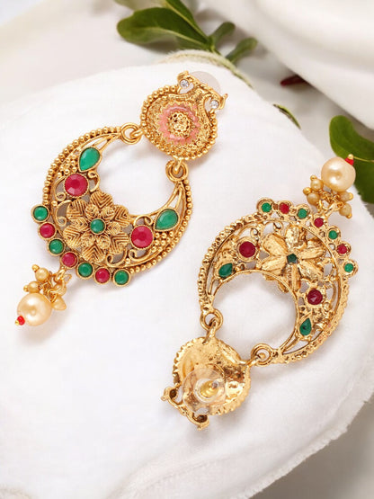 Gold-Plated Meenakari Choker Necklace Set Traditional Jewelry for Women & Girls (759-G2SR-003-MT)