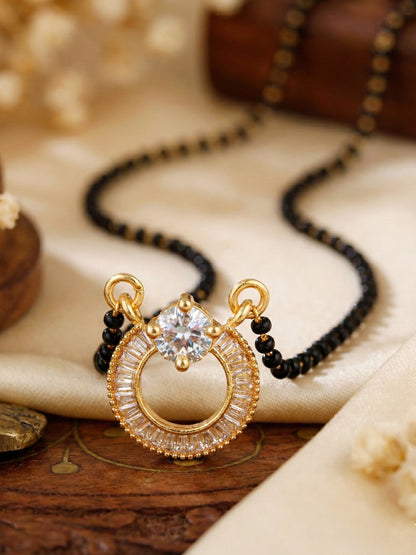 Lucky Jewellery AD Circle Mangalsutra for Women (318-S8MS-2194)