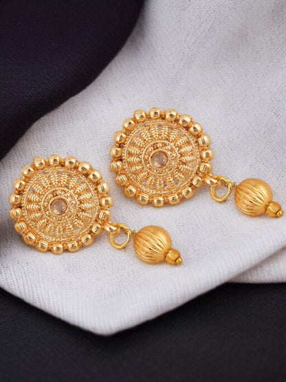 Gold Plated Necklace Set with Earrings Traditional Necklace Jewellery