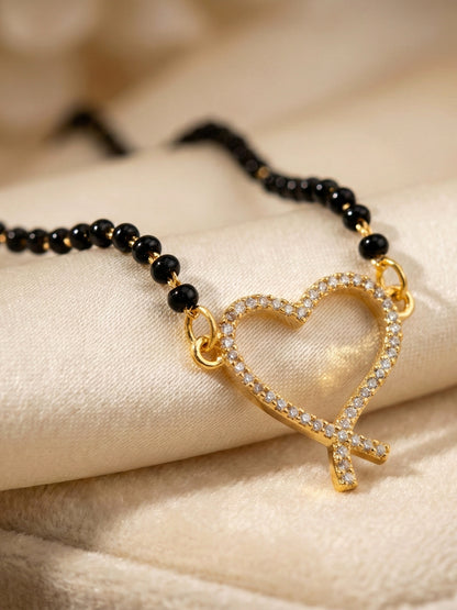 Lucky Jewellery AD Heart Mangalsutra for Women (292-S8MS-2191)