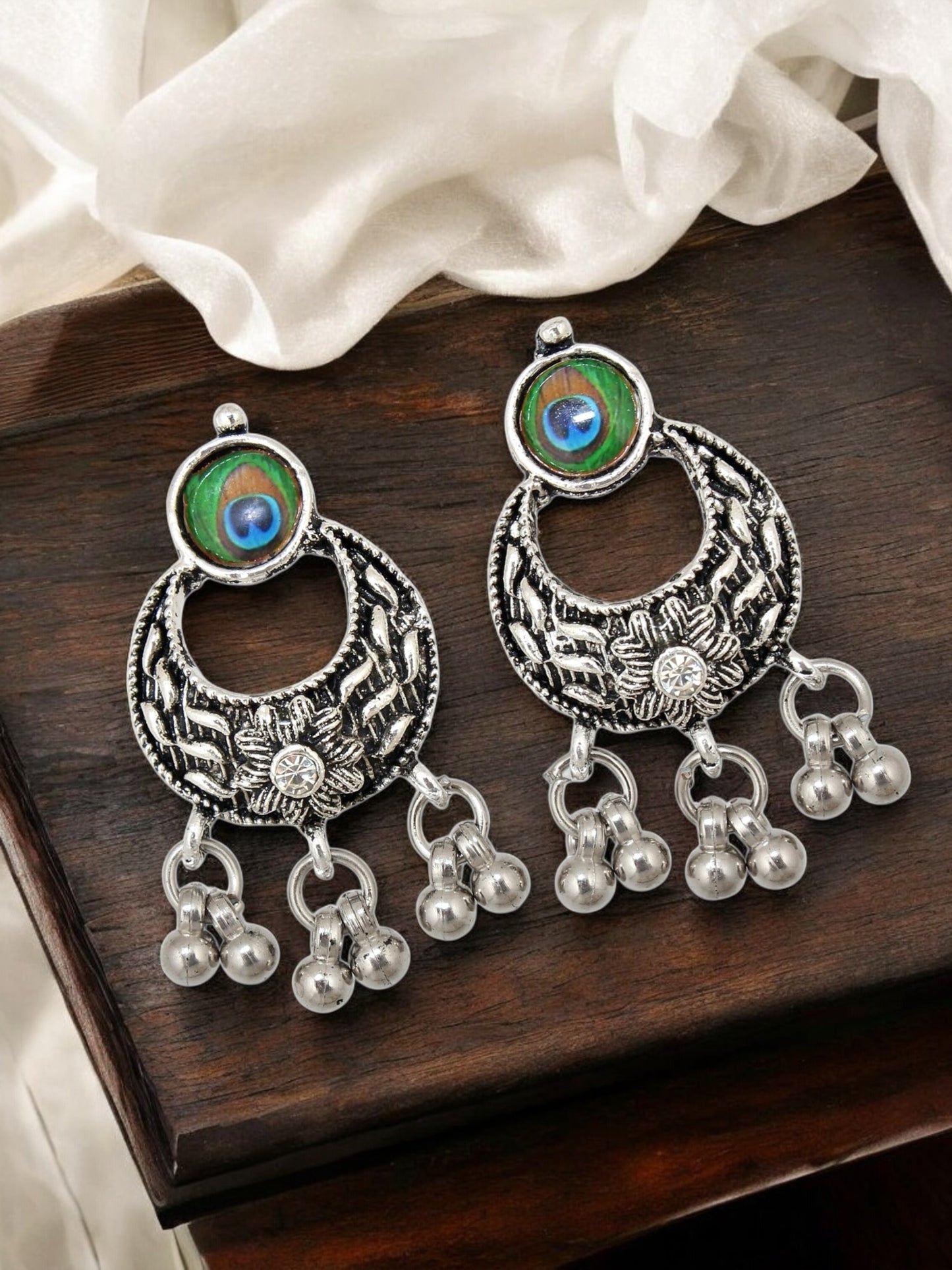 Oxidised Silver Plating Navratri Festival Jewellery Choker Necklace Set