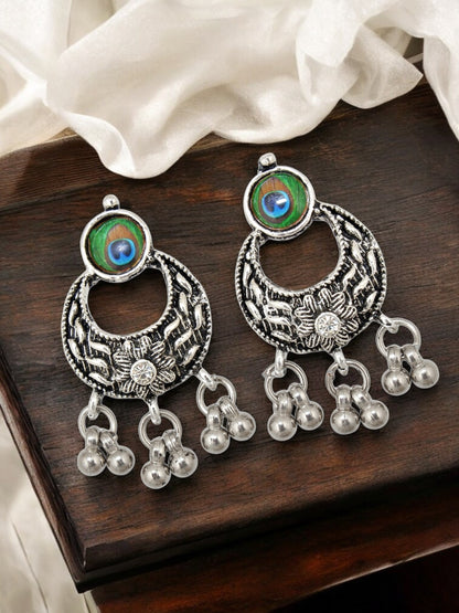 Oxidised Silver Plating Navratri Festival Jewellery Choker Necklace Set