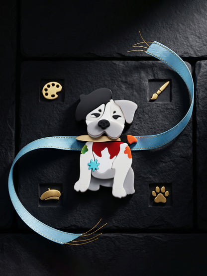 Kids Rakhi for Little Brother, Cute Cartoon Dog Acrylic Charm on Soft Blue Ribbon, Roli, Chawal (425-CHR1-1194-1-2026)