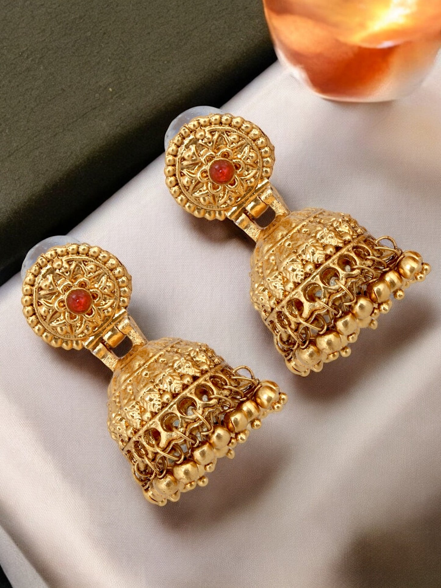 Traditional Temple Jewellery Goddess Lakshmi Design Necklace with Earrings