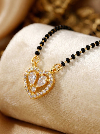 Lucky Jewellery AD Heart Mangalsutra for Women (259-S8MS-2188)
