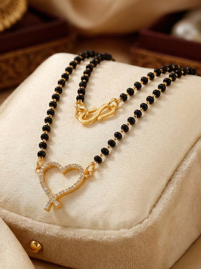 Lucky Jewellery AD Heart Mangalsutra for Women (292-S8MS-2191)