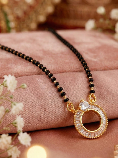 Lucky Jewellery AD Circle Mangalsutra for Women (318-S8MS-2194)