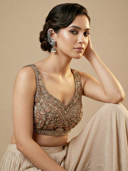 Oxidised Silver Peacock Design Ear Cuff Jhumka  White beads Earring For Girls & Women (159-KK2O-8158)