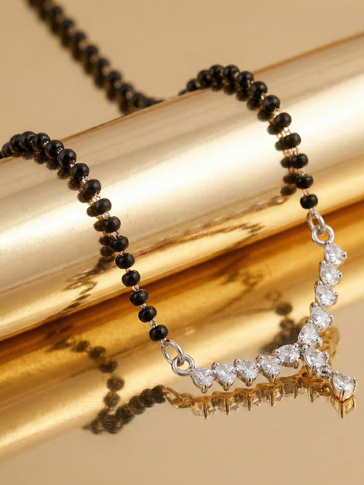 Lucky Jewellery AD Drop Mangalsutra for Women (113-K4MA-2299-S)