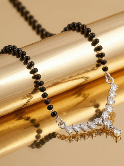 Lucky Jewellery AD Drop Mangalsutra for Women (113-K4MA-2299-S)