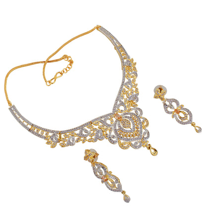 American Diamond (AD) Necklace With Earring For Girls & Women