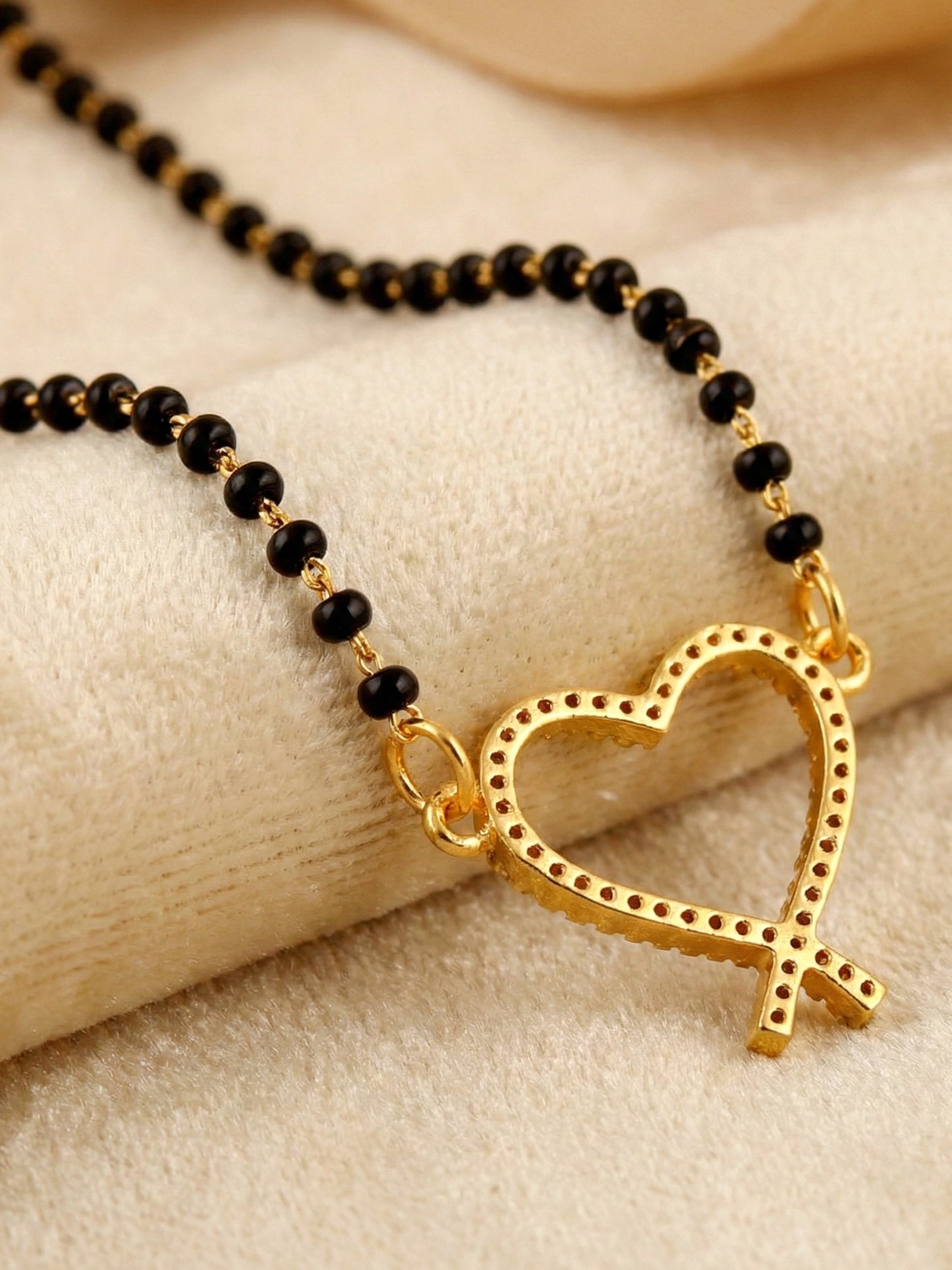 Lucky Jewellery AD Heart Mangalsutra for Women (292-S8MS-2191)