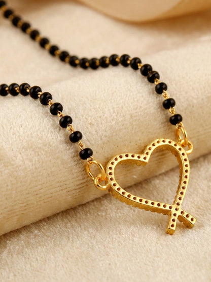 Lucky Jewellery AD Heart Mangalsutra for Women (292-S8MS-2191)