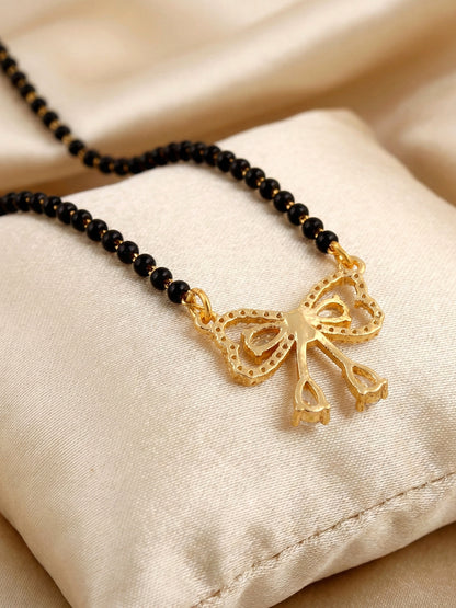 Lucky Jewellery AD Bow Mangalsutra for Women (315-S8MS-2192)