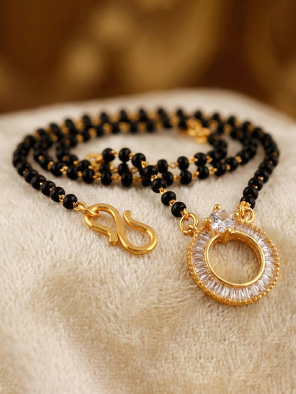 Lucky Jewellery AD Circle Mangalsutra for Women (318-S8MS-2194)