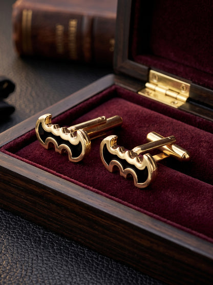 Lucky Jewellery Unique Men Jewelry Gold Plated Sleeve Button Formal Cuff Button Wedding Shirt Button, Suit, Blazer Cufflinks Pair Gift Set for Men (330-M4C54-A5521)