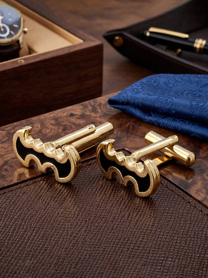 Lucky Jewellery Unique Men Jewelry Gold Plated Sleeve Button Formal Cuff Button Wedding Shirt Button, Suit, Blazer Cufflinks Pair Gift Set for Men (330-M4C54-A5521)